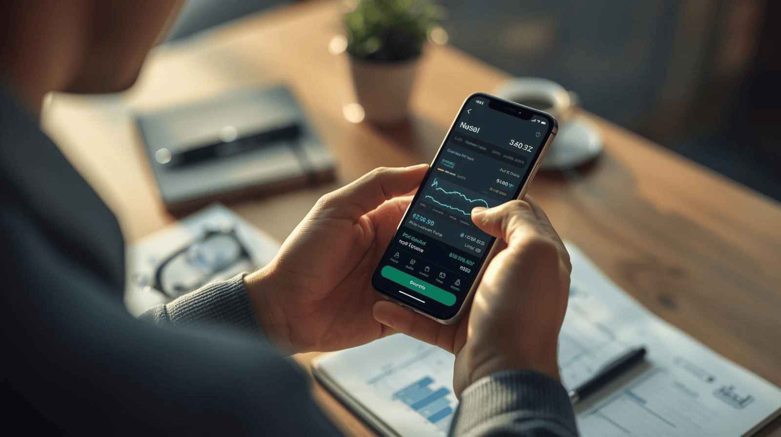 pengguna memeriksa aplikasi pinjaman online cepat cair di smartphone