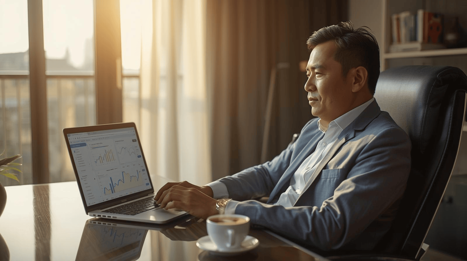 Pria Indonesia menikmati hasil investasi passive income dari rumah